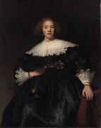 REMBRANDT Harmenszoon van Rijn Portrait of a woman with a fan (mk33) painting
